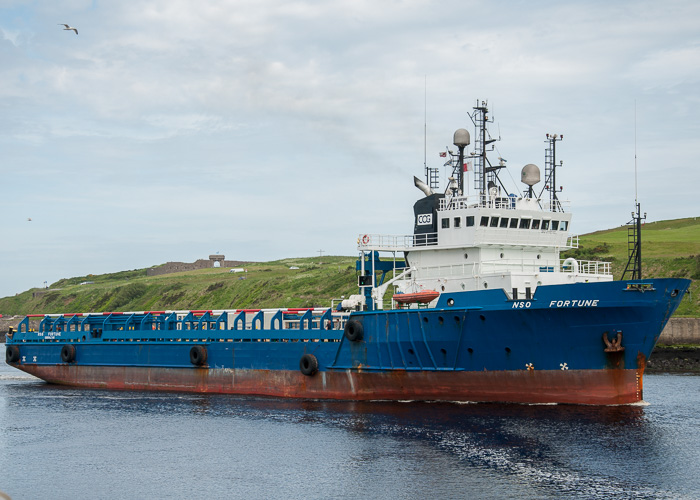 Photograph of the vessel  NSO Fortune pictured arriving at Aberdeen on 9th June 2014