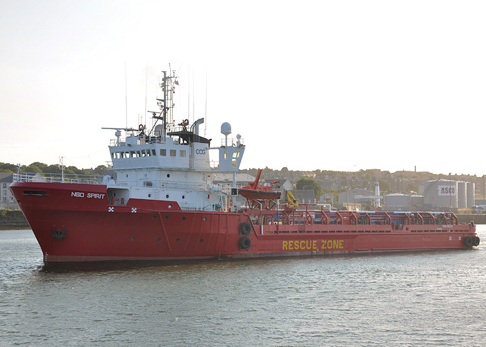Photograph of the vessel  NSO Spirit pictured departing Aberdeen on 15th September 2012