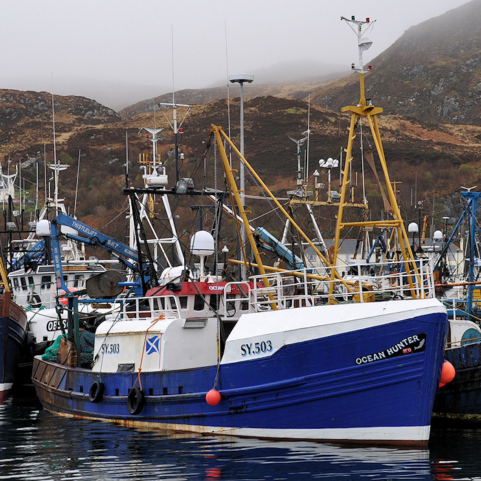 Photograph of the vessel fv Ocean Hunter pictured at Mallaig on 8th April 2012