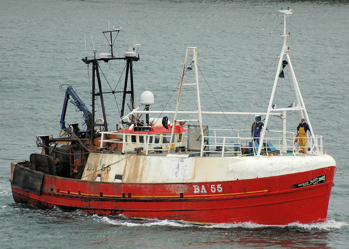 Photograph of the vessel fv Ocean Maid pictured arriving at the Fish Quay, North Shields on 10th August 2010