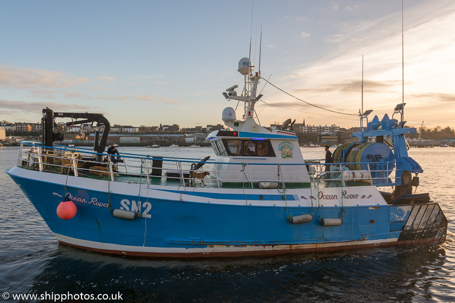 Photograph of the vessel fv Ocean Rover pictured departing the Fish Quay, North Shields on 27th December 2016