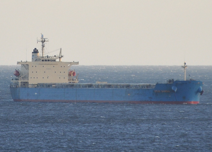 Photograph of the vessel  Ocean Shanghai pictured at anchor off Tynemouth on 1st January 2013