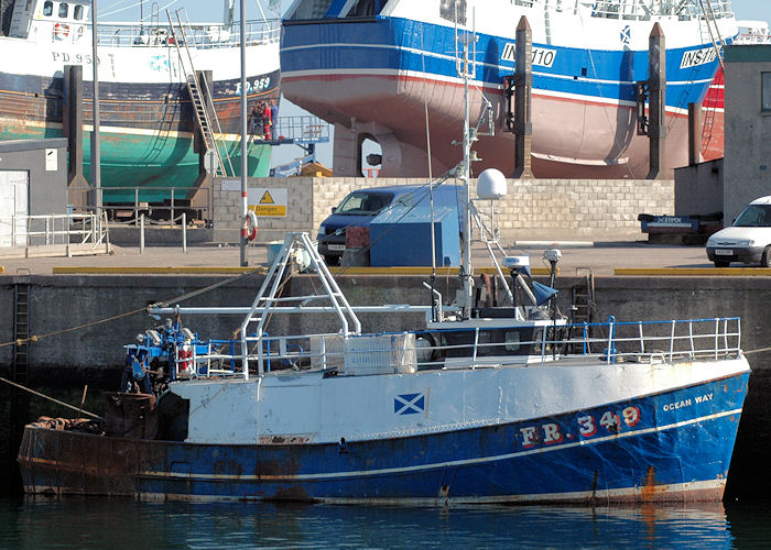 Photograph of the vessel fv Ocean Way pictured at Fraserburgh on 28th April 2011