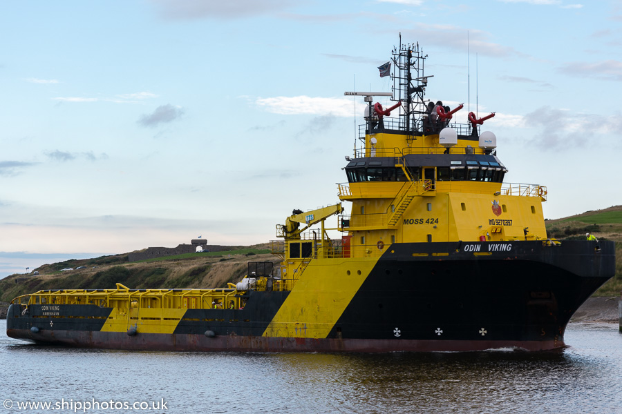 Photograph of the vessel  Odin Viking pictured arriving at Aberdeen on 20th September 2015