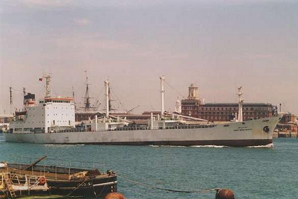 Photograph of the vessel  Okba Bnou Nafia pictured departing Portsmouth on 8th June 2000