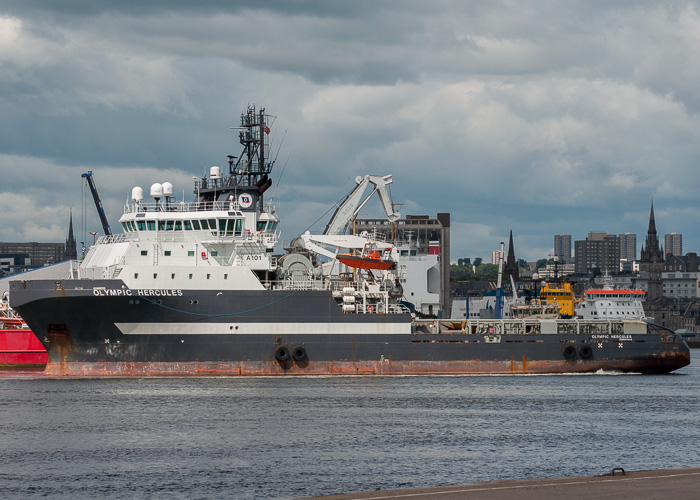 Photograph of the vessel  Olympic Hercules pictured at Aberdeen on 11th June 2014
