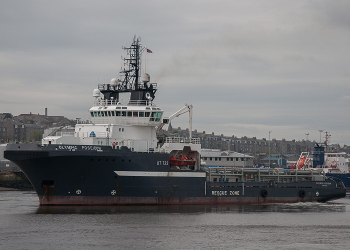 Photograph of the vessel  Olympic Poseidon pictured departing Aberdeen on 4th May 2014