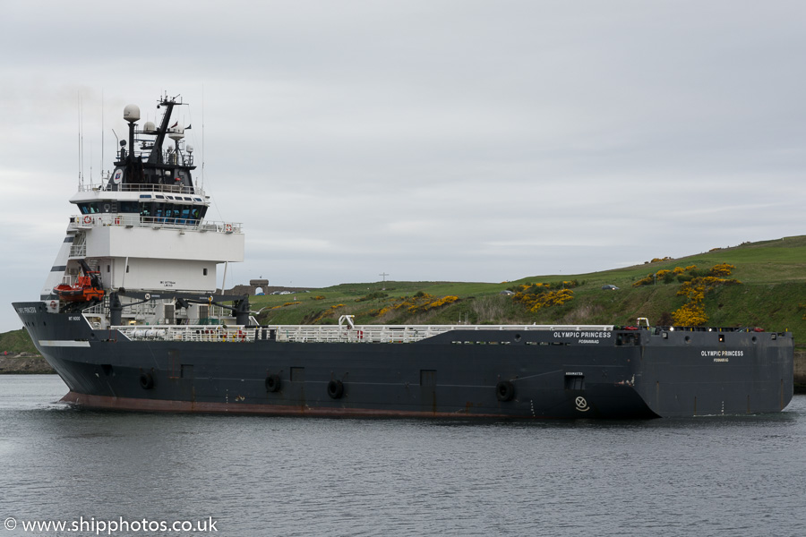 Photograph of the vessel  Olympic Princess pictured departing Aberdeen on 23rd May 2015