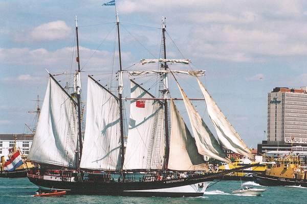 Photograph of the vessel  Oosterschelde pictured departing Portsmouth on 28th August 2001