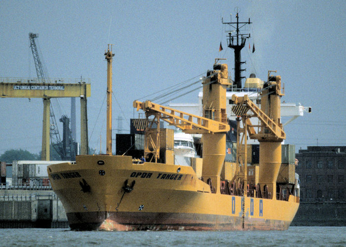 Photograph of the vessel  OPDR Tanger pictured departing Hamburg on 27th May 1998