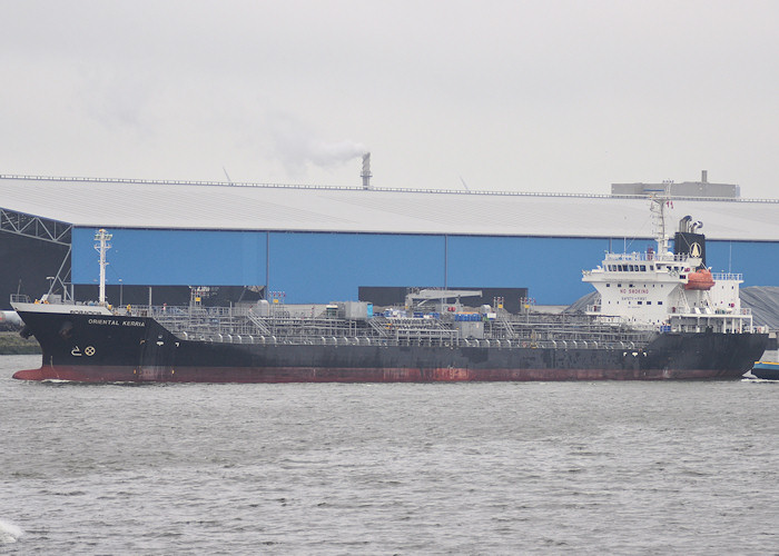 Photograph of the vessel  Oriental Kerria pictured arriving at 1e Petroleumhaven, Rotterdam on 25th June 2011