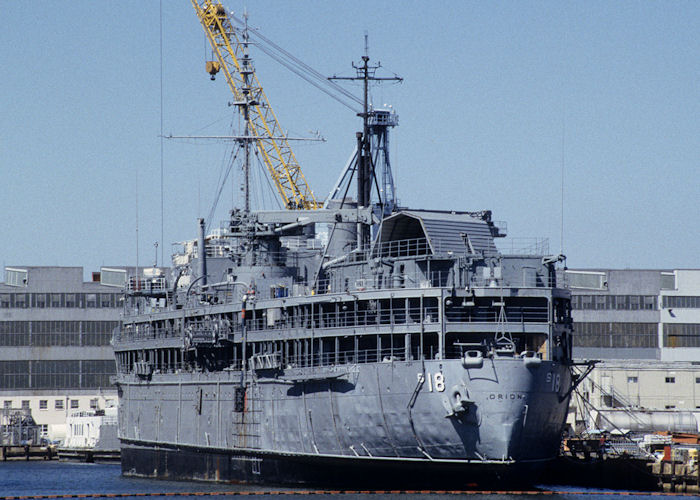 Photograph of the vessel USS Orion pictured laid up at Portsmouth (USA) on 20th September 1994