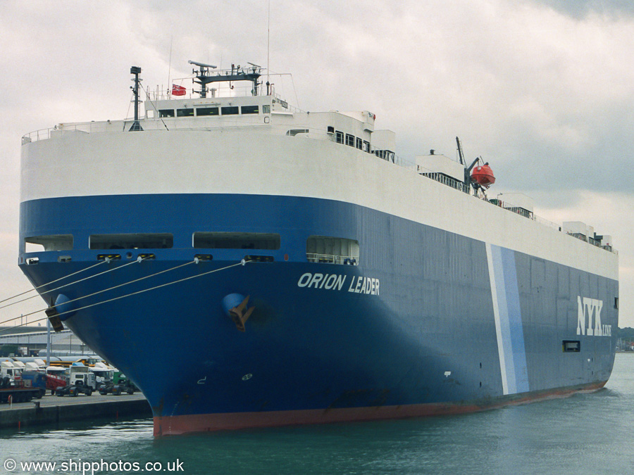 Photograph of the vessel  Orion Leader pictured in Ocean Dock, Southampton on 27th September 2003