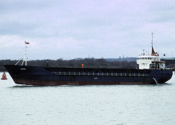 Photograph of the vessel  Ortac pictured departing Southampton on 21st January 1998