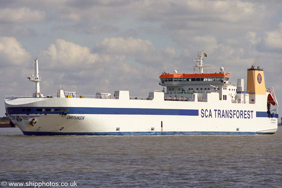 Photograph of the vessel  Ortviken pictured passing Gravesend on 1st September 2001
