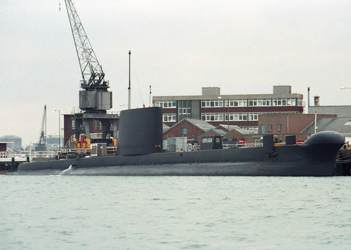 Photograph of the vessel HMS Osiris pictured at Gosport on 12th March 1988