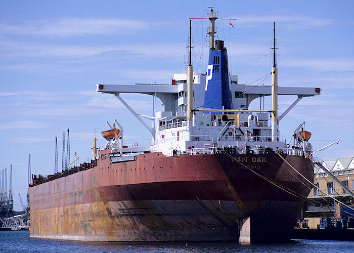 Photograph of the vessel  Pan Oak pictured laid up at Southampton on 10th August 1991