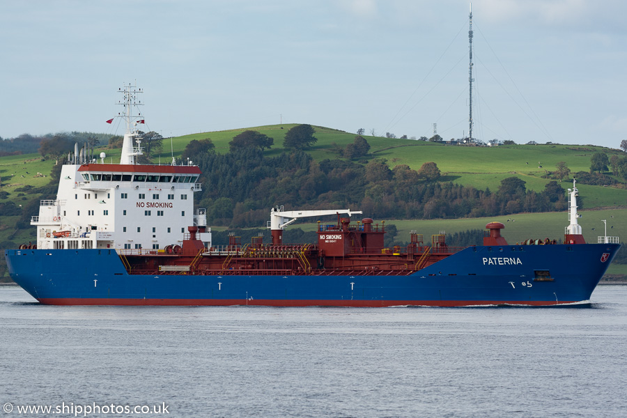 Photograph of the vessel  Paterna pictured passing Greenock on 8th October 2016