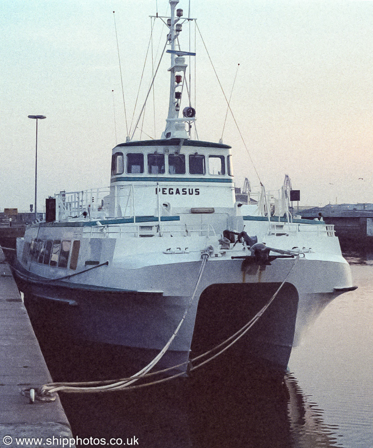 Photograph of the vessel  Pegasus pictured at Cherbourg on 17th March 1990