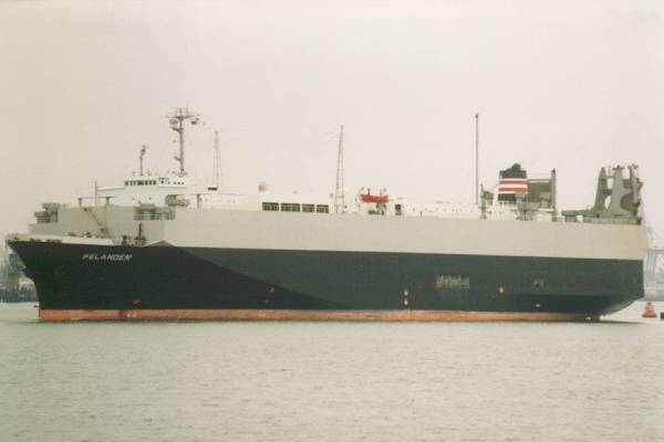Photograph of the vessel  Pelander pictured departing Southampton on 9th April 1999