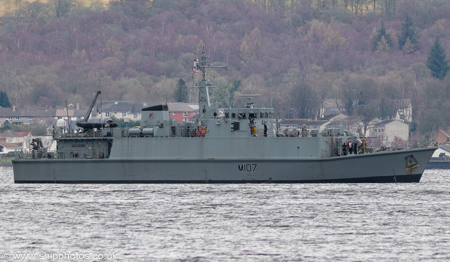 Photograph of the vessel HMS Pembroke pictured at the Tail of the Bank on 25th March 2023