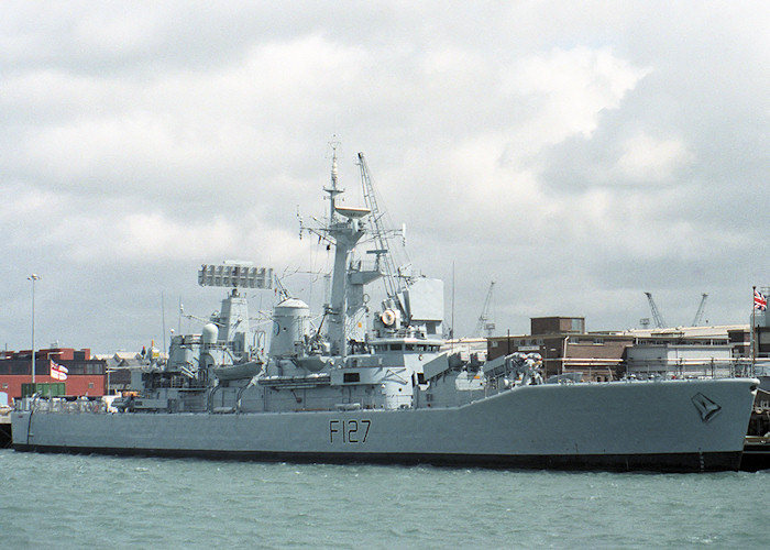Photograph of the vessel HMS Penelope pictured in Portsmouth Naval Base on 24th July 1988