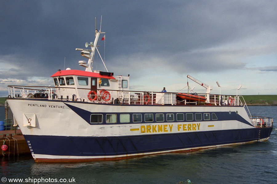 Photograph of the vessel  Pentland Venture pictured departing Burwick on 10th May 2003
