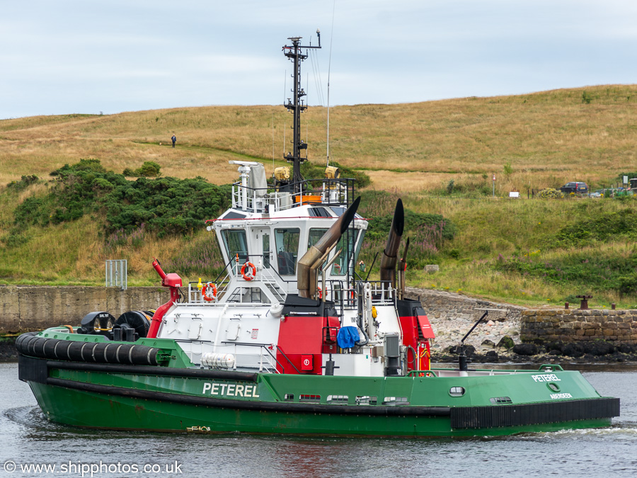 Photograph of the vessel  Peterel pictured departing Aberdeen on 9th August 2023