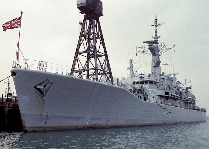 Photograph of the vessel HMS Phoebe pictured in Portsmouth Harbour on 17th September 1988
