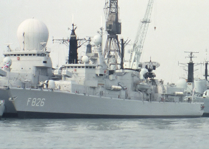 Photograph of the vessel HrMS Pieter Florisz pictured at Portsmouth Naval Base on 29th August 1987