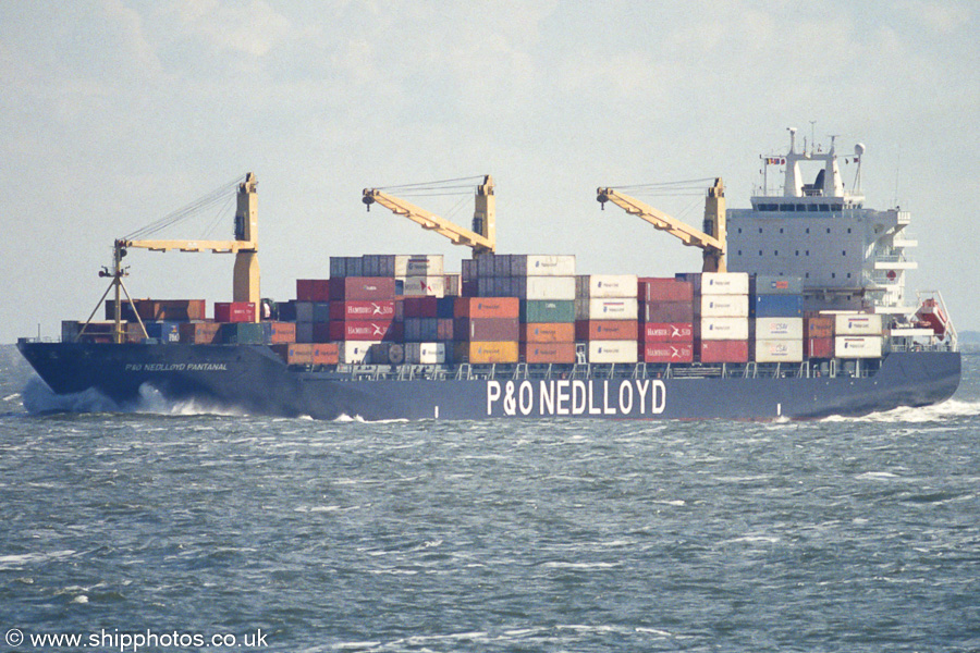 Photograph of the vessel  P&O Nedlloyd Pantanal pictured departing Zeebrugge on 13th May 2003