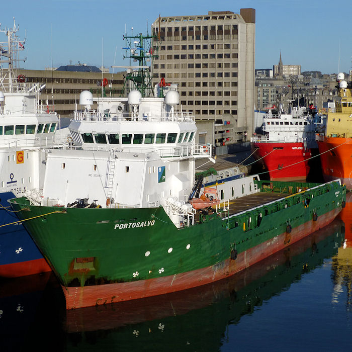 Photograph of the vessel  Portosalvo pictured at Aberdeen on 13th May 2013