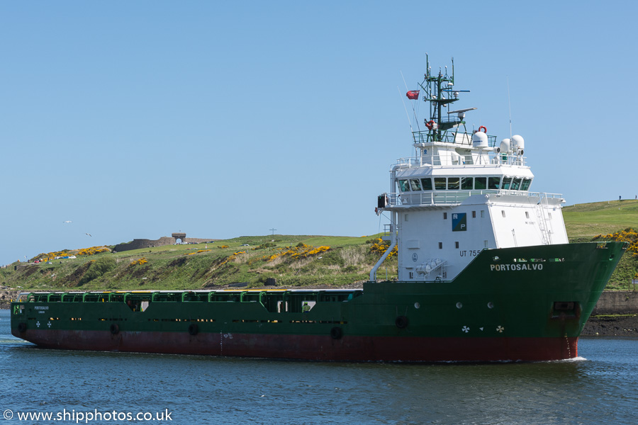 Photograph of the vessel  Portosalvo pictured arriving at Aberdeen on 23rd May 2015