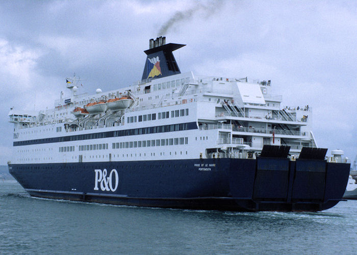 Photograph of the vessel  Pride of Le Havre pictured arriving in Portsmouth Harbour on 13th July 1997