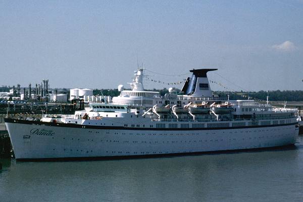 Photograph of the vessel  Princess Danae pictured at Parkeston Quay, Harwich on 30th May 1998