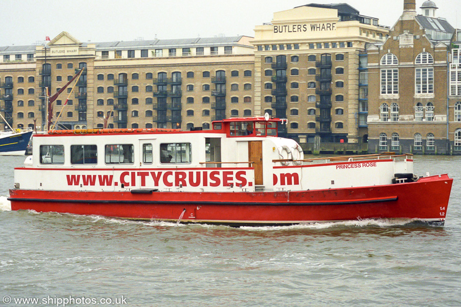 Photograph of the vessel  Princess Rose pictured in London on 14th June 2002