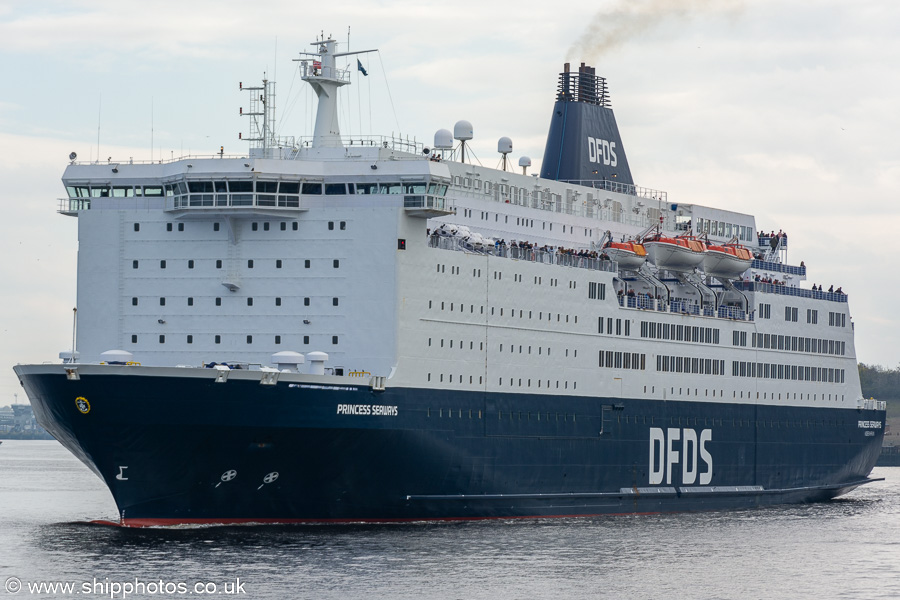 Photograph of the vessel  Princess Seaways pictured passing North Shields on 28th April 2023