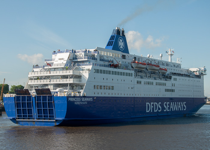 Photograph of the vessel  Princess Seaways pictured passing North Shields on 26th May 2014