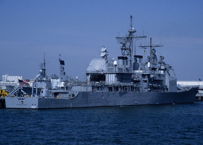 Photograph of the vessel USS Princeton pictured at San Diego on 16th September 1994