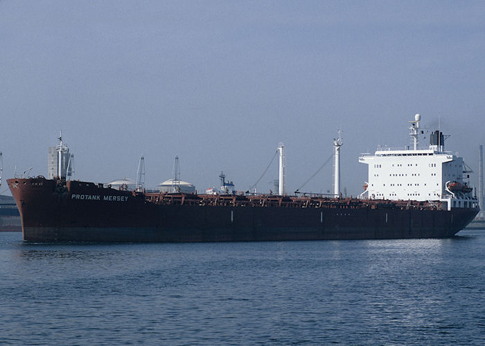 Photograph of the vessel  Protank Mersey pictured on the Calandkanaal, Europoort on 27th September 1992