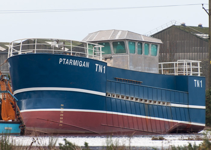 Photograph of the vessel fv Ptarmigan pictured fitting out at Annan on 8th November 2014