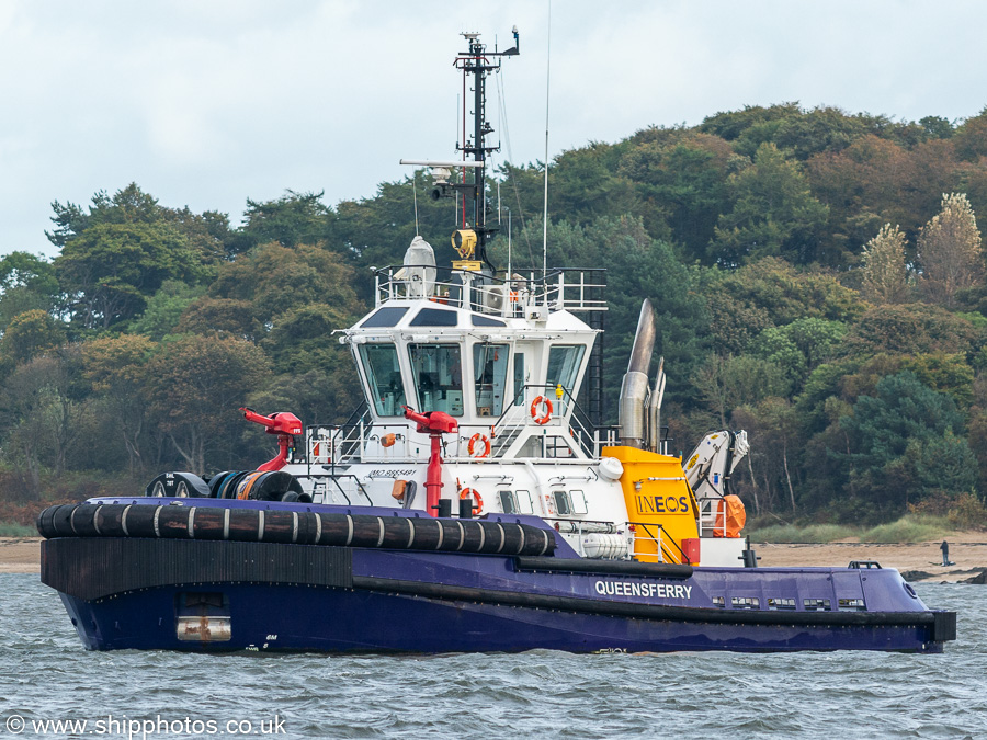 Photograph of the vessel  Queensferry pictured at Hound Point on 10th October 2021