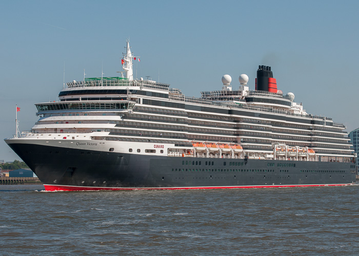 Photograph of the vessel  Queen Victoria pictured departing Liverpool on 31st May 2014