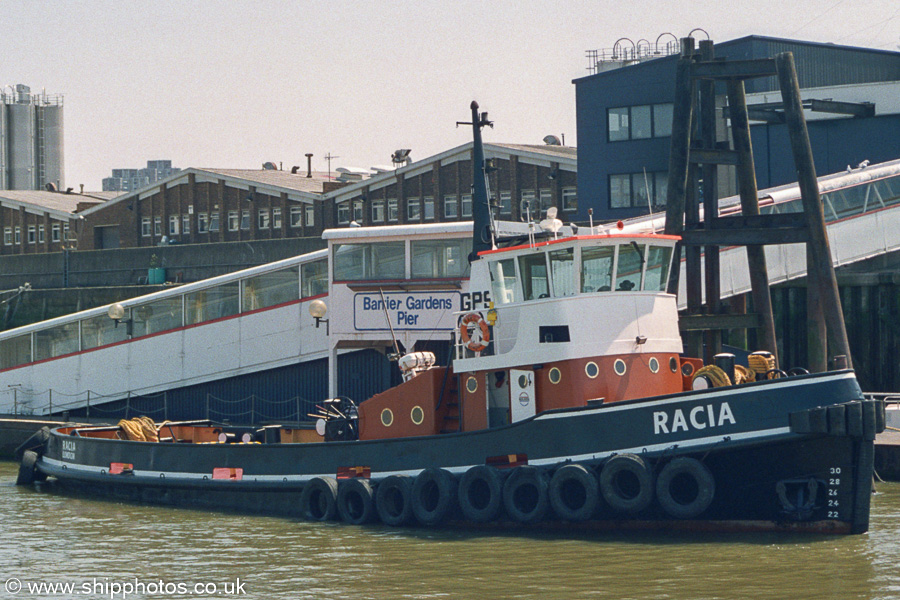 Photograph of the vessel  Racia pictured near Woolwich on 17th July 2005