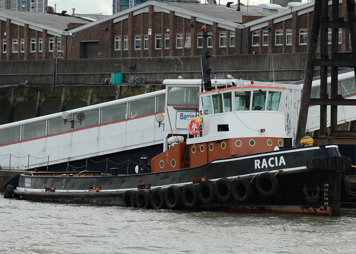 Photograph of the vessel  Racia pictured at Woolwich on 1st May 2006