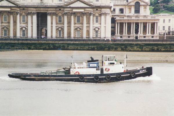 Photograph of the vessel  Rana pictured on the Thames passing Greenwich on 10th June 1996
