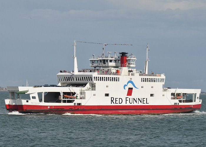Photograph of the vessel  Red Falcon pictured approaching Southampton on 6th August 2011