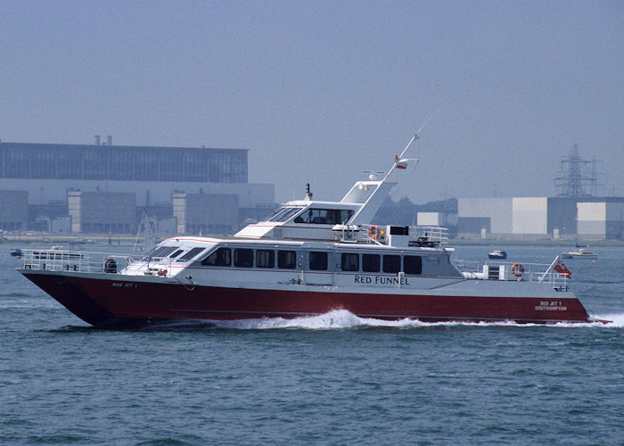 Photograph of the vessel  Red Jet 1 pictured on Southampton Water on 21st July 1996