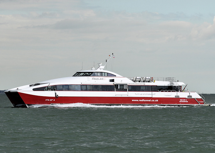 Photograph of the vessel  Red Jet 4 pictured approaching Southampton on 20th July 2012