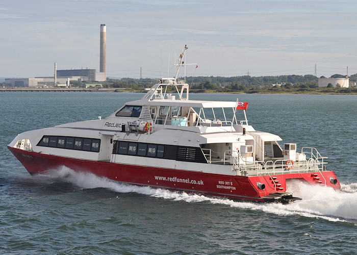 Photograph of the vessel  Red Jet 5 pictured on Southampton Water on 6th August 2011